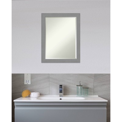 Contemporary Silver Rectangular Beveled Wall Mirror