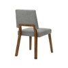 Armen Living,Channell Wood Dining Chair in Walnut Finish with Charcoal Fabric - Set of 2 - 4 of 4
