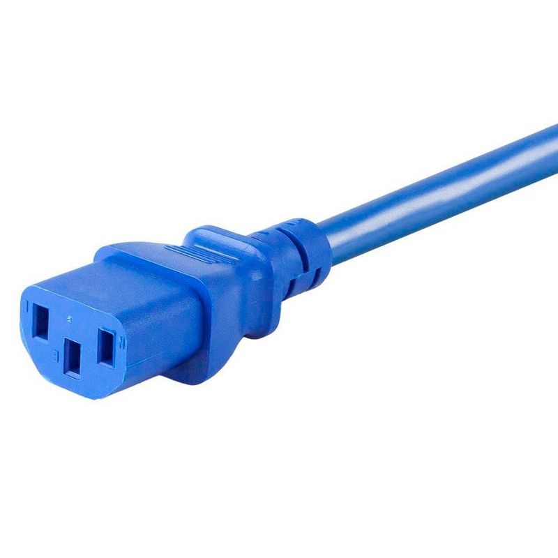 Monoprice 3-Prong Power Cord - 3 Feet - Blue, NEMA 5-15P to IEC 60320 C13, 14AWG, 15A/1875W, 125V, Works With Most PCs, Monitors, Scanners, & Printers, 5 of 7