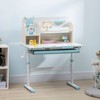 NicBex Height Adjustable Kids Writing Desk with Tilt Desktop,Drawer,Storage Shelf,Pen Holder,White+Blue - 2 of 4