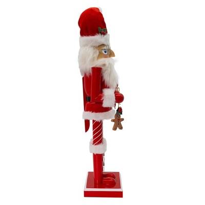 15-Inch Red and White Wooden Santa Claus Nutcracker
