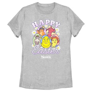 Women's Shrek Happy Easter Cartoon Portraits T-Shirt - 1 of 4