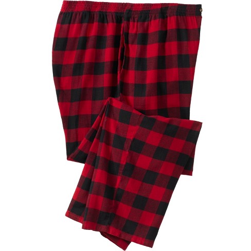 KingSize Men's Big & Tall Flannel Plaid Pajama Pants - Big - 5XL, Red  Buffalo Check Pajama Bottoms