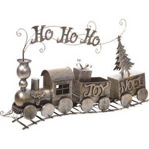 Transpac Metal Silver Train Decorative Sculpture for Christmas Tabletop Decor - Elegant Metal Design Indoor Use - Gift Giving and Hostess Gifts - : - 1 of 3