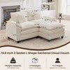 HYLEORY Chenille Fabric Pillow Top Arm U-Shaped Sectional Sofa , Indoor Convertible Modular Sectional Sofa Set with 2 Ottomans for Living Room - 4 of 4