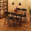5-Pc Dining Set for 4 - Rectangular Table w/Upholstered Chairs, Rectangular Kitchen Table Set for Small Space, Apartment - 2 of 4