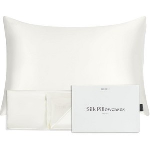 FluffCo 100% Pure Mulberry Silk Pillowcase - Luxurious Cooling Pillowcase for Hair & Skin Care - 1 of 4
