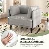 39" Vintage Gray Lounge Chair with Polyester Fabric, Solid Wood Frame and Steel Legs - 3 of 4