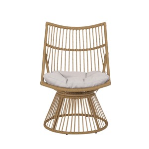Outdoor Boho Wicker Lounge Chair with Cushion and High-Back for Patio or Balcony-Cuddlewood - 1 of 4
