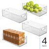 Plastic Stackable Pantry Bin with Handles, Set of 4, Clear, Made in USA - 2 of 4