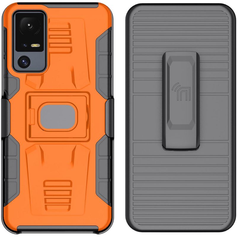 Nakedcellphone Combo for Jitterbug Smart 4 / TCL 40XL - Rugged Phone Case with Stand and Belt Clip Holster, 2 of 11