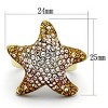 Slickblue Women's IP Gold Stainless Steel Starfish Ring with Pave Multi-Color Synthetic Crystal, Size 5-10 - 2 of 4