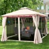 Tangkula 13'x10'Outdoor Canopy Gazebo Art Steel Frame 2-Tiers Party Patio Large Canopy Gazebo W/Netting&Side Walls - 2 of 4