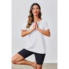 Imily Bela Women's Backless Sports T-Shirt, Fitness Casual Yoga T-Shirt, Short-Sleeve Summer Top - 4 of 4