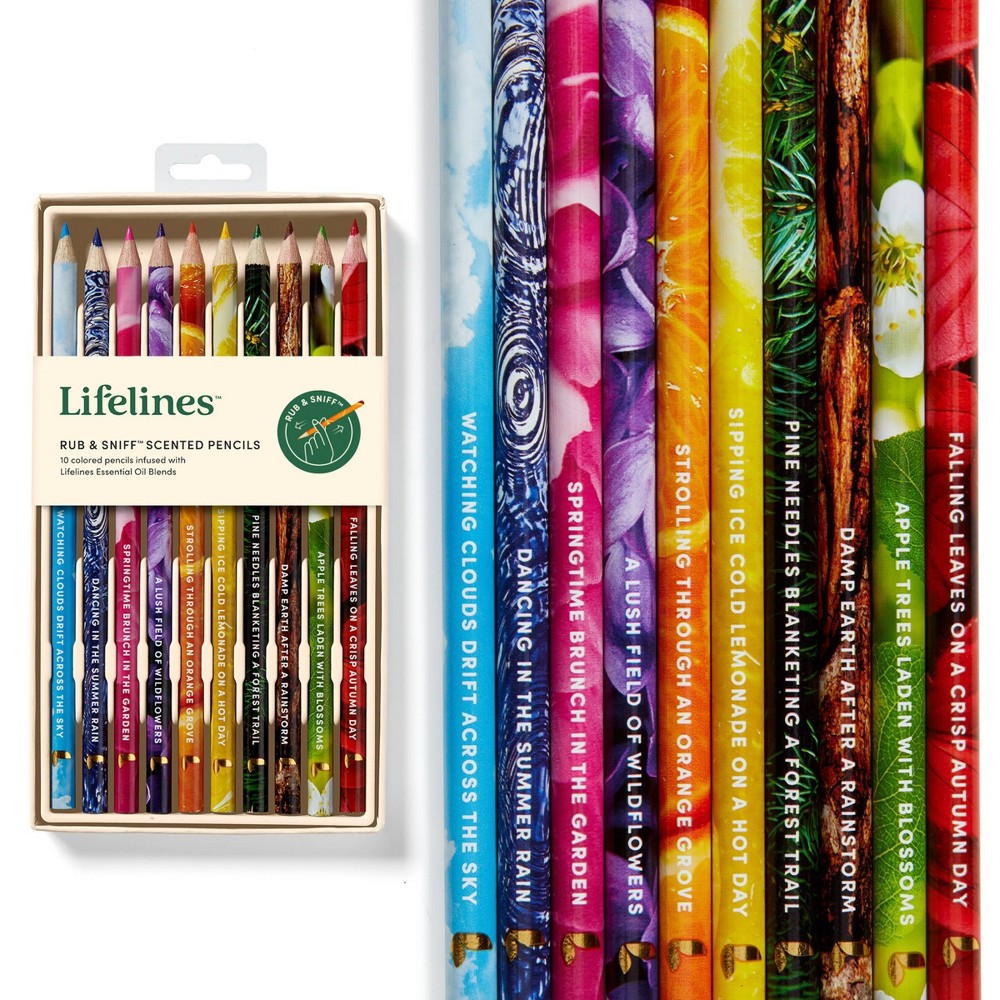 Photos - Accessory 10pk Scented Colored Pencils - Infused with Essential Oil Blends - Lifelin