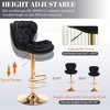 QingMoon Height Adjustable Swivel Barstools, Velvet Tufted Counter Chairs Set of 2 with Chrome Footrest and Base for Kitchen Island, Pub and Cafe - 2 of 4