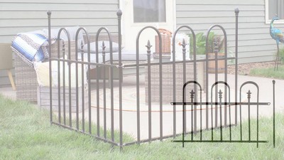Strasbourg Black Steel Decorative Garden Fence Panels with Posts - 6' Set