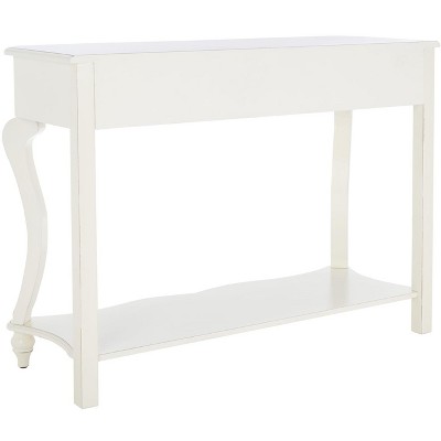 Transitional Dark Brown Birch Wood Console Table with Storage