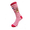 Holiday Reindeer with Red and White Stripes Socks from the Sock Panda (Men's Sizes Adult Large) - 3 of 3