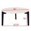 FONTOI 36" Coffee Table with Imitation Marble Tabletop, Compact Side Table with 3 Legs for Living Room, Office, Home, Black White, 36"*18"*36" - 3 of 4