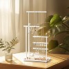 Adjustable Metal Jewelry Stand, Up to 17.5" Tall Display Organizer for Necklaces, Bracelets, Earrings & Rings, White - 2 of 4