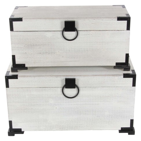 White Wood Storage Chest