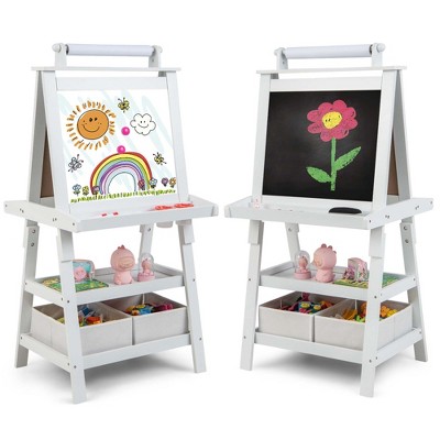 Costway Kids Easel For Two Adjustable Height Double Sided Art Easel Purple  : Target