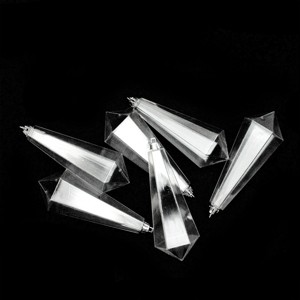 Northlight Transparent Shatterproof Diamond Icicle Christmas Ornaments - 5.5" - Clear - 6ct - 1 of 1
