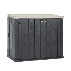 Toomax Stora Way All-Weather Outdoor Horizontal 4.25' x 2.5' Storage Shed Cabinet for Trash Cans, Garden Tools, and Yard Equipment, Taupe Gray/Brown