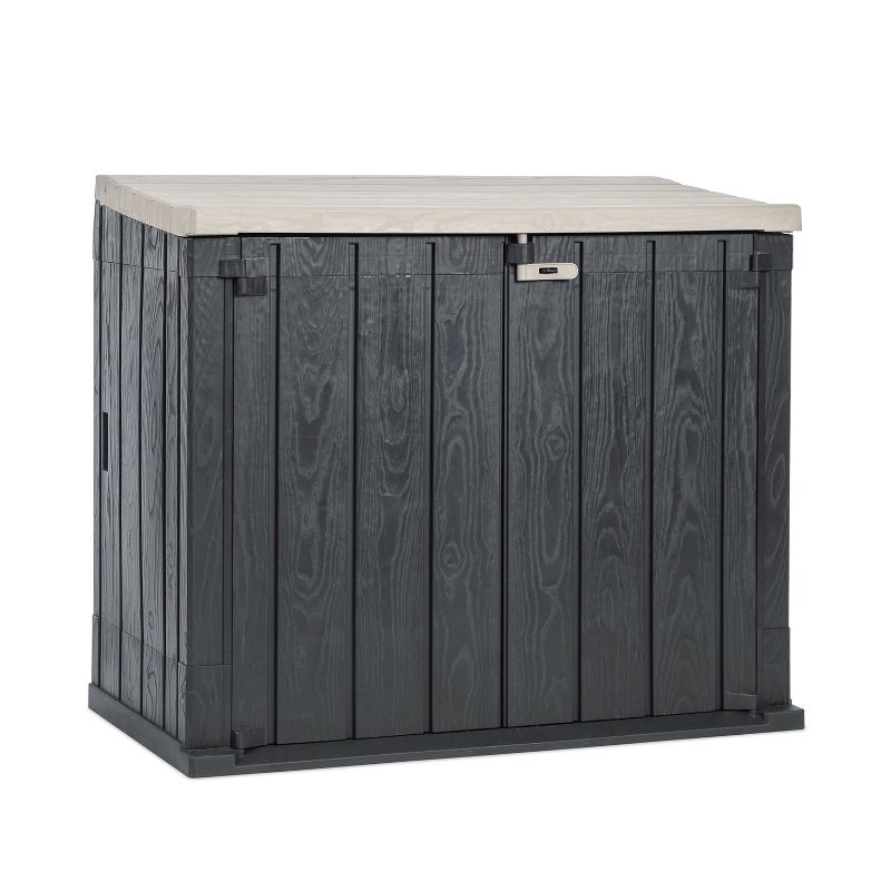 Toomax Stora Way All Weather Outdoor Horizontal Storage Shed Cabinet for Trash Can, Garden Tools, and Yard Equipment, 1 of 8