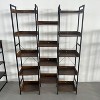 COZONY Triple 5 Tier Bookshelf, Wide Rustic Wooden Bookcase Display Shelf for Living Room Bedroom Office - 2 of 4