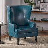 NicBex Leather Accent Chair,Upholstered Living Room Chairs with High Backrest and Flared Wood Legs,Cozy Armchair,Club Chairs for Living Room - 4 of 4