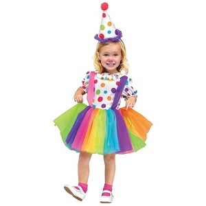 Fun World Toddler Girls' Big Top Fun Clown Dress Costume - Size 24 Month - 2T - Purple - 1 of 2