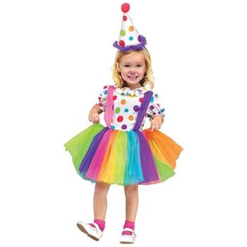 Fun World Toddler Girls' Big Top Fun Clown Dress Costume - Size 24 Month - 2T - Purple