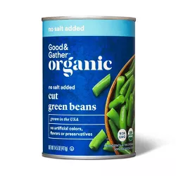 Organic No Salt Added Cut Green Beans - 14.5oz - Good & Gather™