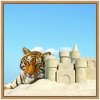 Kate & Laurel All Things Decor 22"x22" Sylvie Sand Castle Animal Tiger Framed Canvas by The Creative Bunch Studio Natural - 2 of 4