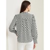 Allegra K Women's Print Tie Neck Puff Long Sleeve Elegant Casual Work Shirts - 3 of 4