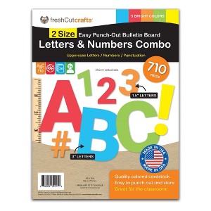 FreshCut Crafts Bulletin Board Letters & Numbers, Bright Colors, 1.5in & 3in, 710 Pieces - 1 of 4