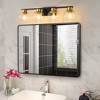 POWLIG 29.53-in 4-Light Black and Gold Bathroom Vanity Light with Clear Glass Shades, Bulbs not Included - 3 of 4