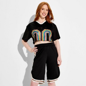 Pride Adult Short Sleeve Cropped Jersey - Black : Target
