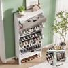 Shoe Storage Cabinet with 3 Flip Drawers and 1 Drawer, Adjustable Shelves and Metal Legs, Space-Saving Narrow Rack Cabinet for Entryway - 2 of 4