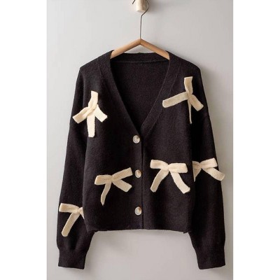 Women's Wo's Bow Knit Cardigan - Urban Daizy M/L