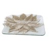 Gallerie II Poinsettia 100% Glass Square Christmas Plate Tray 13" - 2 of 2
