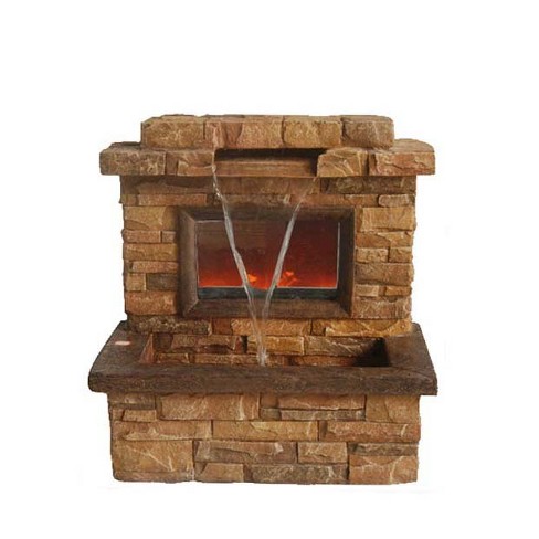 Northlight 24 75 Faux Stone Fireplace Waterfall Outdoor Patio