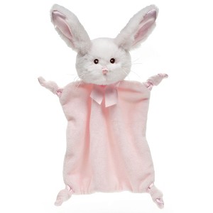Bearington Baby Wee Cottontail, 8 x 7 Inch Small Bunny Stuffed Animal, Security Blanket for Babies, Pink Bunny Lovey For Baby Girl - 1 of 4