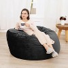 4FT Giant Bean Bag Chair with Filling, Round Bean Bag Sofa for Adults Teens, Big Sofa Bean Bag Chairs Soft Velvet Beanbag for Bedroom - 3 of 4