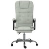 vidaXL Light Gray Velvet Massage Reclining Office Chair - Adjustable and Rotatable Comfort with Sturdy Frame for Home Office - 3 of 4