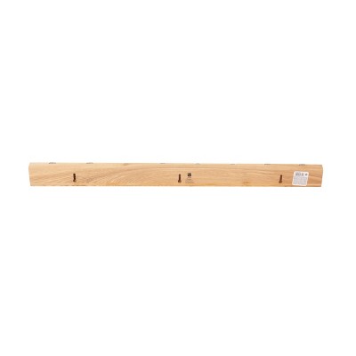 Modern Flip 8-Hook Natural Solid Wood Wall Mounted Coat Rack