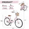 NAYSAYE 26 Inch Single Speed Folding Lady Bike Durable Steel Frame for Easy Storage and Commuting, Pink, 66.93"*25.2"*40.95" - 4 of 4