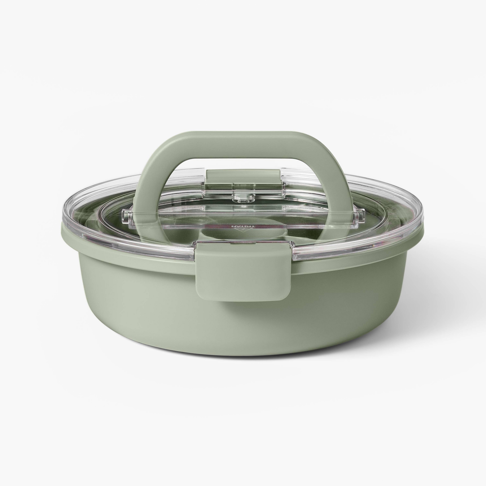 Personal Round Plastic Snacklebox Sage Green - Figmint™